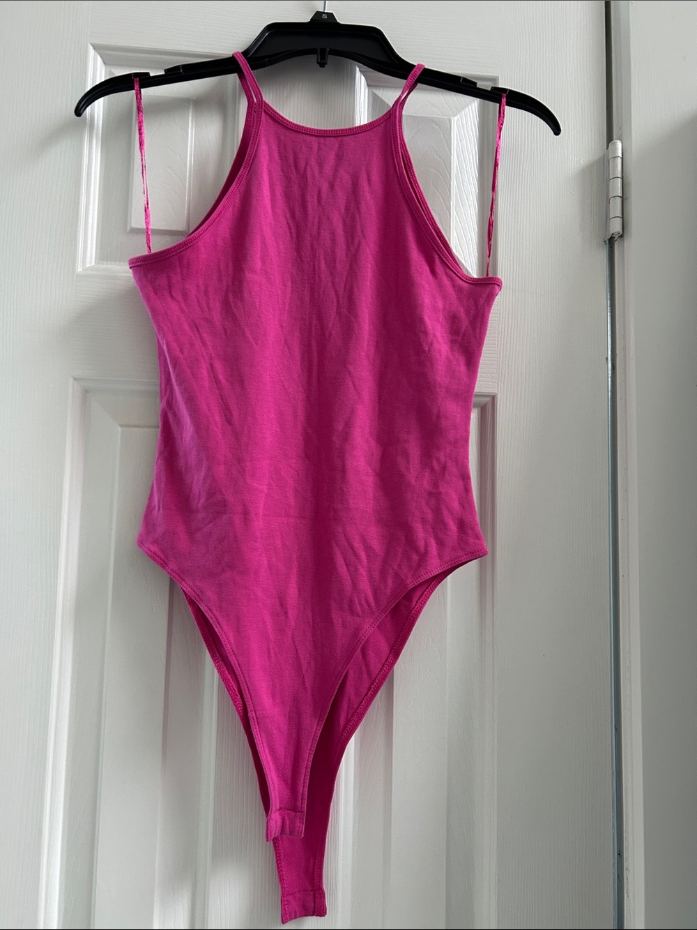 Zara women’s Hot Pink Slim Strap One-Piece Bodysuit